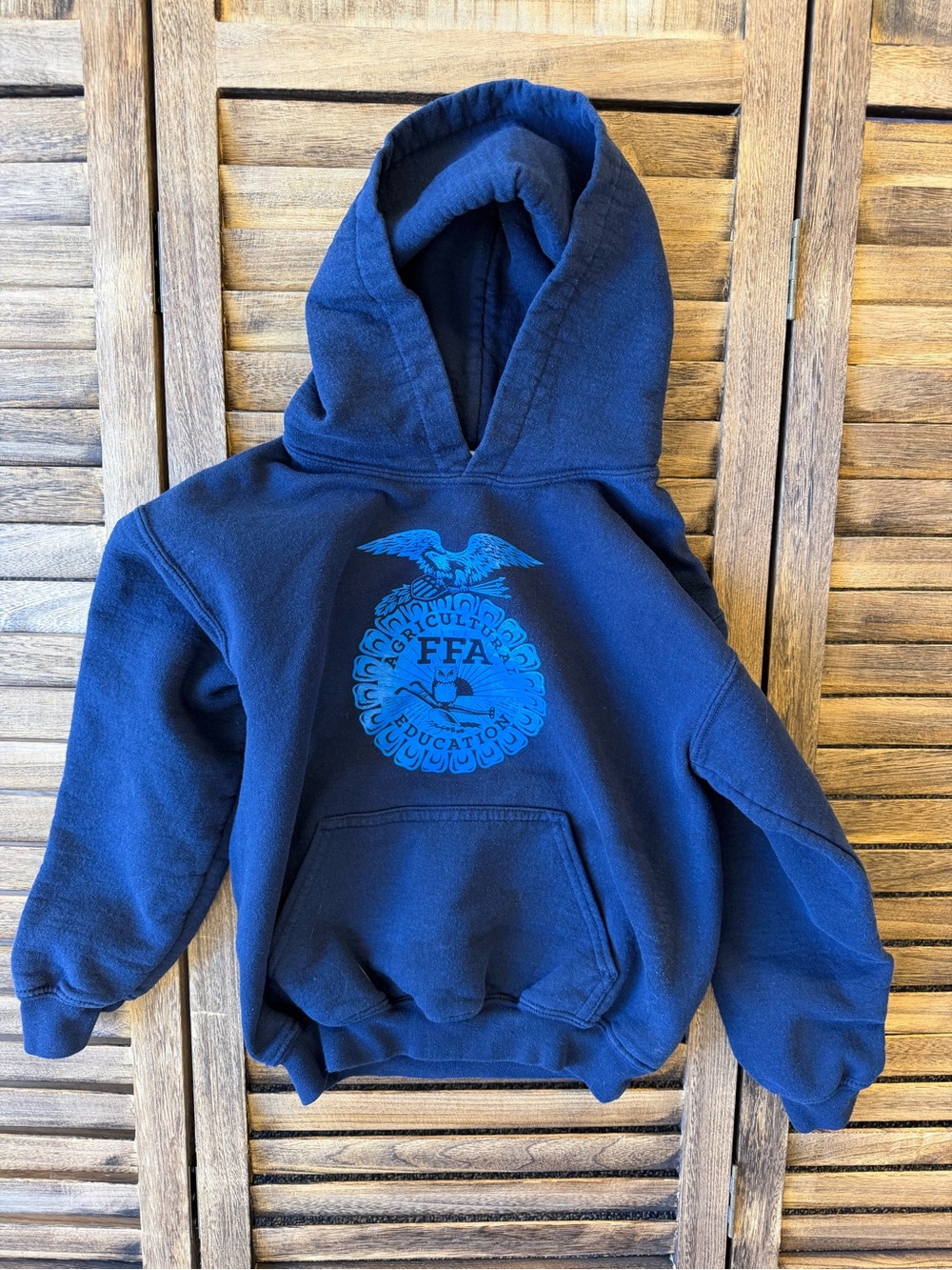 National FFA GAP-Style Navy Blue Emblem Hooded Sweatshirt Youth Boys Girls Small
